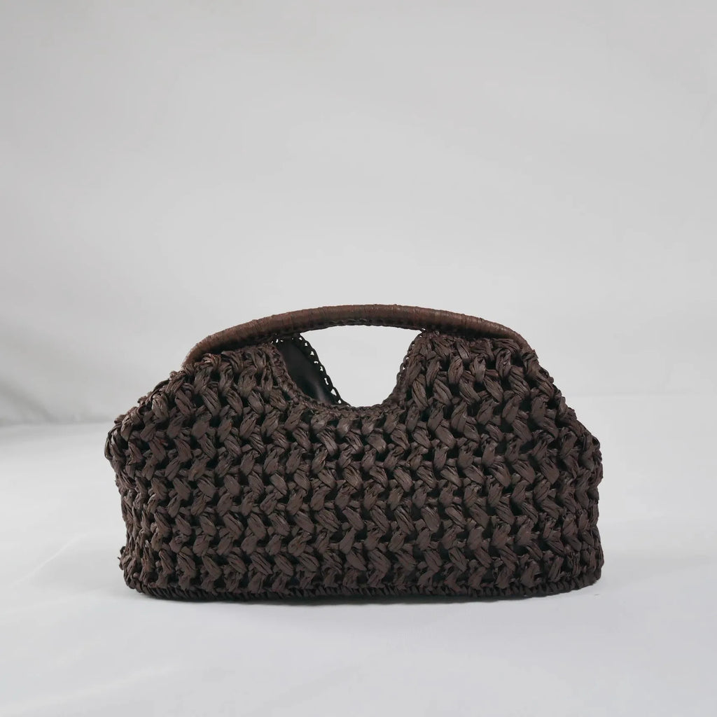 Elegante Damen Straw Handtasche – Geflochtene Schultertasche mit Kettenriemen, Sac de plage à bandoulière moderne pour l'été 