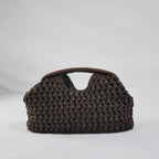 Elegante Damen Straw Handtasche – Geflochtene Schultertasche mit Kettenriemen, Sac de plage à bandoulière moderne pour l'été 