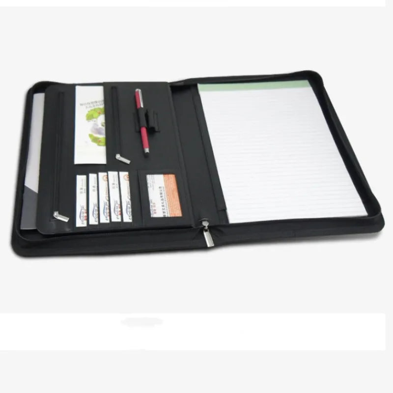 Multifunktionale A4 Leder Konferenzmappe Modell 433 – Große Business & Reise Dokumententasche für Verträge und Unterlagen