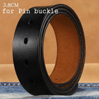 2.8cm 3.0cm 3.3cm 3.5cm 3.8cm Leather Belt Body No Buckle for Smooth Automatic Pin Buckle Belt Strap Without Buckle Men Women