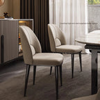 Leder Design Esszimmerstuhl – Moderner nordischer Dining Chair aus Echtleder im Light-Luxury-Stil für Zuhause & Restaurant