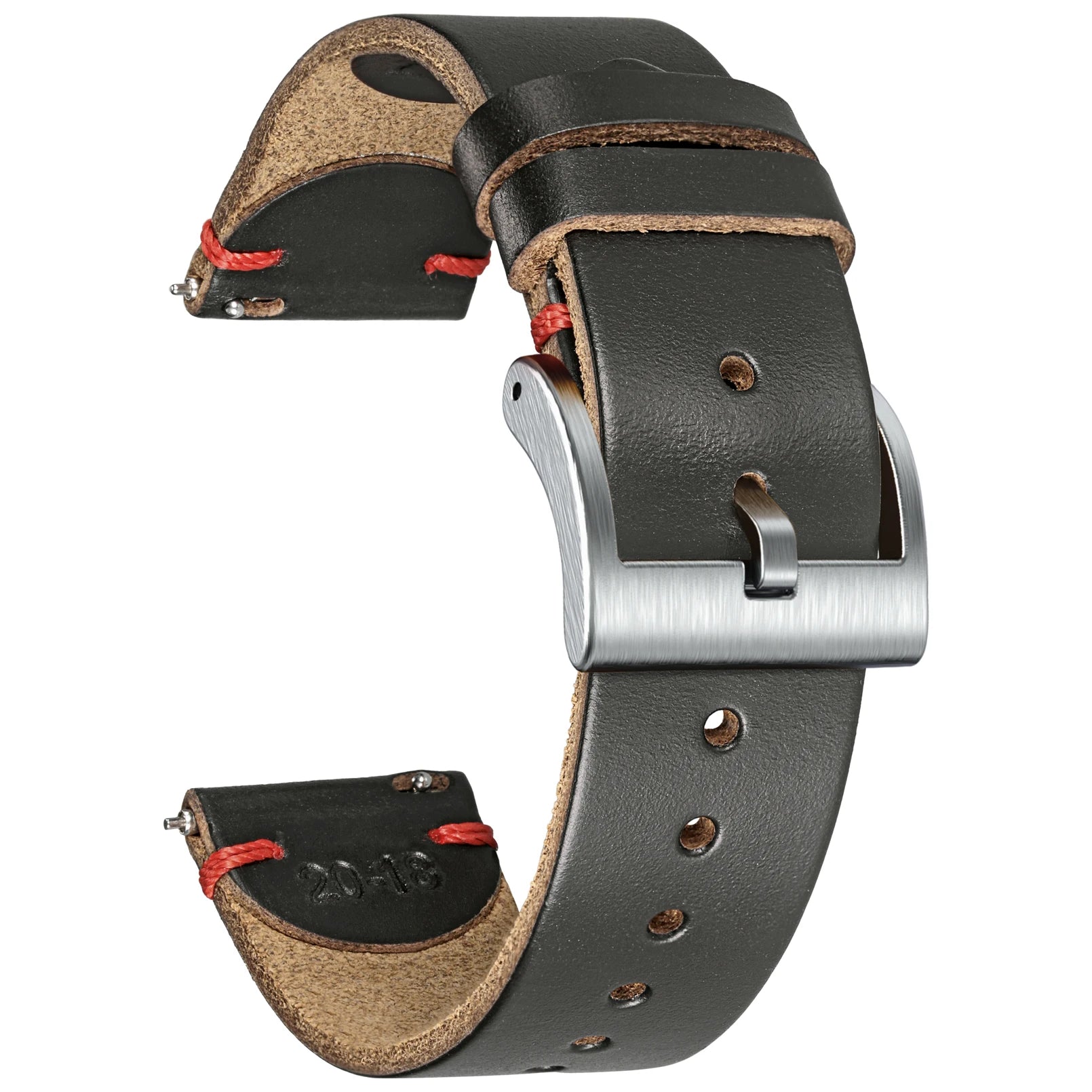HEMSUT Horween Leder Uhrenarmband mit Quick Release – Vintage Watch Strap aus Premiumleder 18 mm–22 mm mit Dornschließe für Herren & Damen