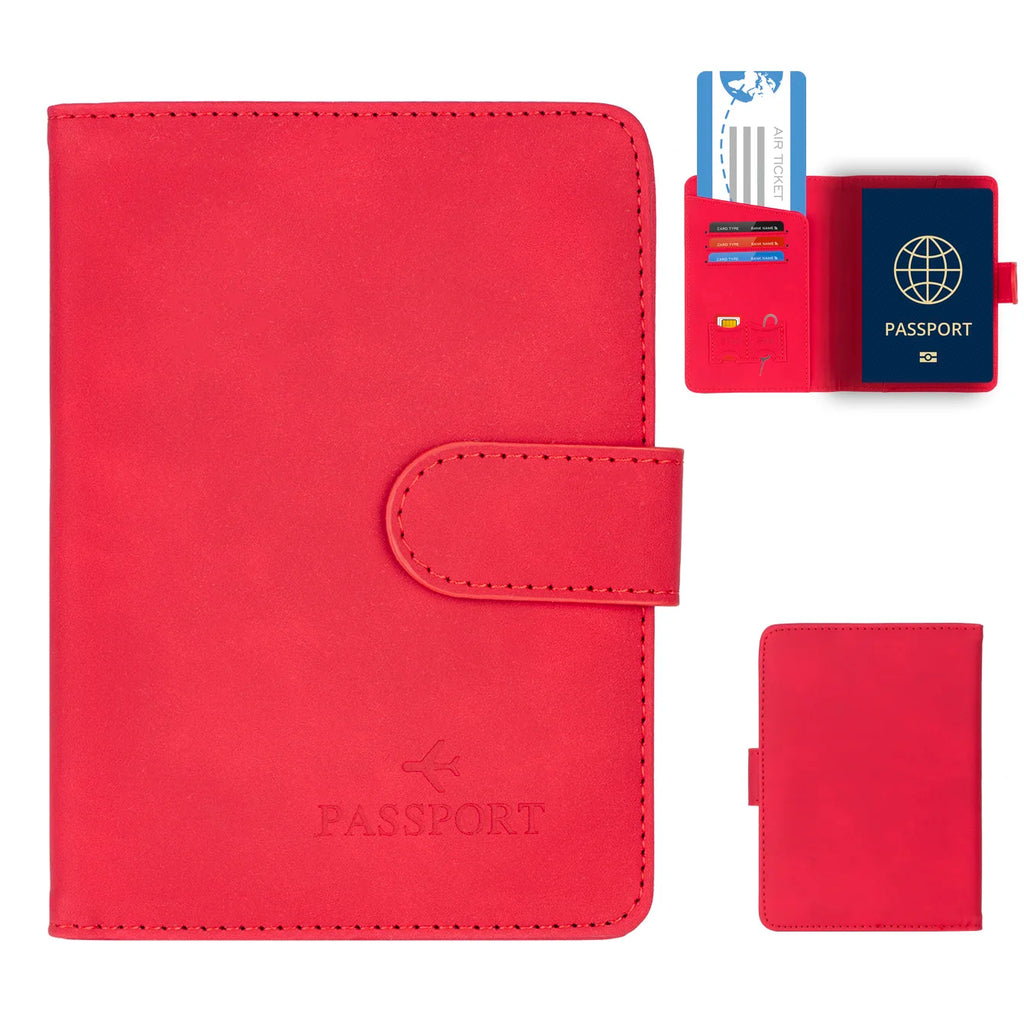 TRASSORY Reisepasshülle mit RFID-Schutz – Schlanke PU-Leder Passport Wallet mit Kartenfächern für Damen &amp; Herren