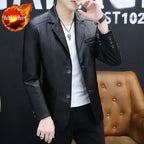 Herren Lederblazer im Korean Style – Eleganter Frühlings- & Herbstblazer für modebewusste Gentlemen