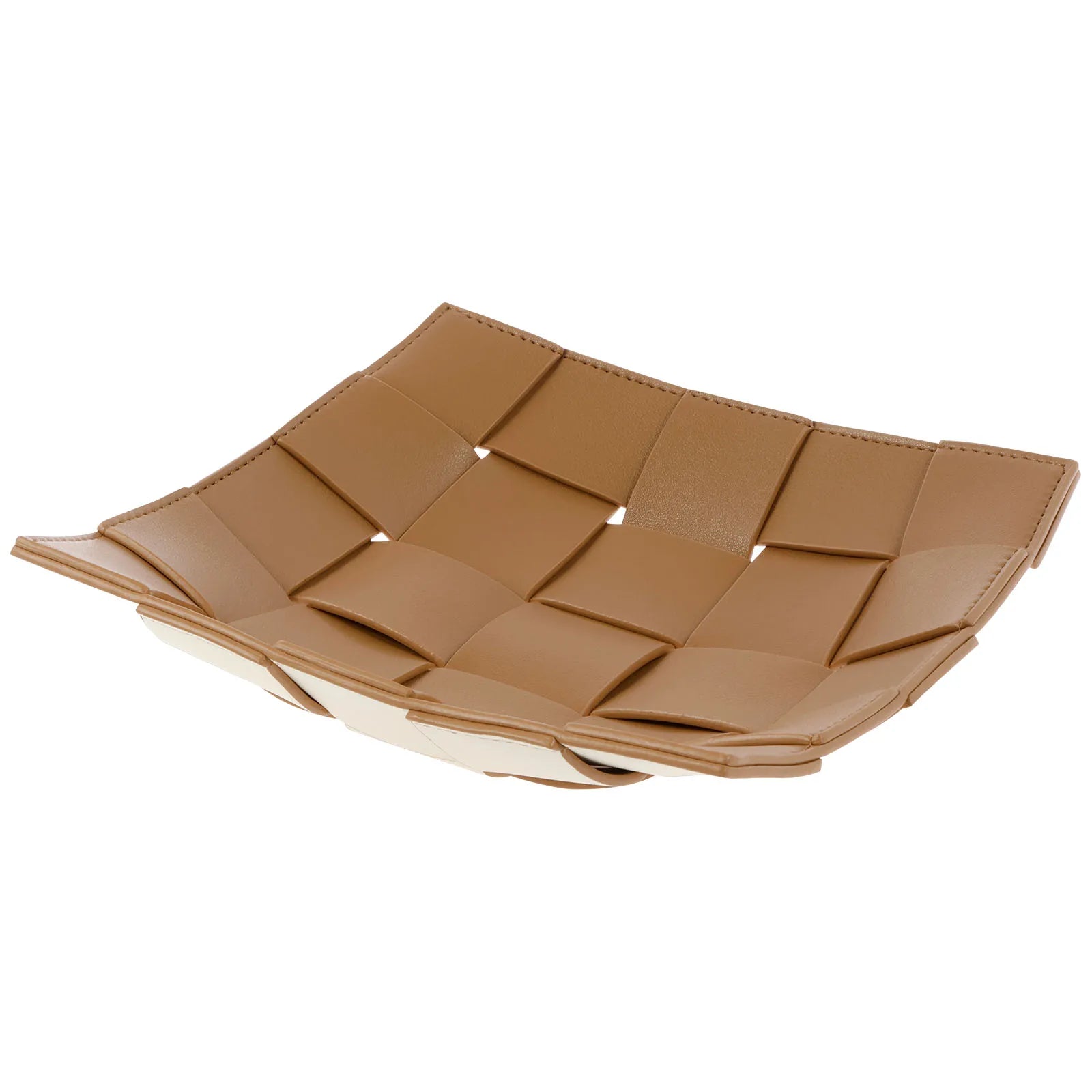 PU Leder Valet Tray mit Wende-Design – Quadratische Schlüsselablage & Desktop Organizer für Handy, Geldbörse & Münzen