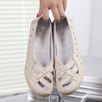 HAJINK Damen Flats PHI00365 – Mocassins à enfiler en cuir véritable, chaussures décontractées pour femmes, grande taille 