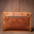 LUOKIR Vintage Herren Aktentasche aus echtem Crazy-Horse-Leder – Luxus Leder Messenger &amp; Laptoptasche für 14 Zoll, Business &amp; Reisen