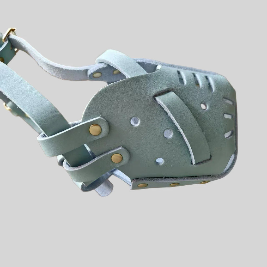 PU-Leder Hunde Maulkorb – Atmungsaktiver, weicher Anti-Beiß Mundschutz für mittelgroße Hunde | Verstellbarer Trainings-Maulkorb