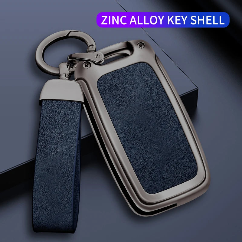 Premium Autoschlüssel Hülle aus Metall & Leder für VW, Skoda & Seat – Key Case Cover für Polo, Golf, Passat, Tiguan, Octavia, Leon & mehr