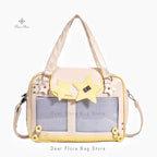 Y2K Star Ita Bag en cuir PU – Sac à bandoulière et pochette tendance avec pochette d'affichage transparente pour les designs DIY 