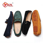 YRZL Herren Wildleder Loafer – Weiche Driving Mokassins en cuir véritable, Slip-On Flats en Übergrößen bis 48 