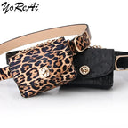 YoReAi Damen Bauchtasche – Retro Fanny Pack mit Leopardenmuster, Kette & PU-Leder Mini-Handtasche