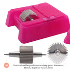 Quadratisches Lederkanten-Farbroller Set - Profi Oil Edge Box Werkzeug mit Zahnrädern für saubere Lederkanten (Rosé-Rot) 