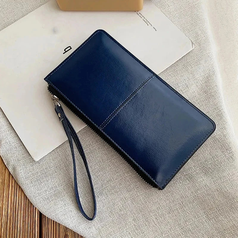 Yogodlns Damen Langgeldbörse aus PU-Leder – Elegante Clutch mit Reißverschluss, Kartenfächern, Münzfach &amp; Handyfach