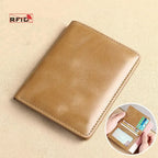 Vintage Herren Mini Geldbörse – Slim Wallet con RFID-Schutz, Kartenhalter y Geldclip para hombre 