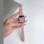 Elegante pulsera de cuero con bucle para Apple Watch de mujer – Correa de cuero de gran calidad de 38–46 mm y 49 mm para las series 1–11, SE y Ultra
