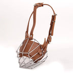 Verstellbarer Hunde Maulkorb aus Leder & Metall – Atmungsaktiver Anti-Beiß Mundschutz mit weichem Silikon für große Hunde