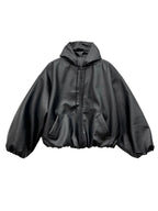 Kurze Oversize Herren PU-Lederjacke mit Kapuze – Schwarze Soft-Kunstlederjacke im Korean Style for Frühling &amp; Herbst