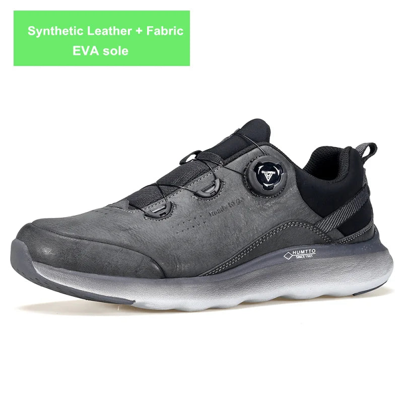 HUMTTO Herren Leder Sneaker – Luxus Outdoor Hiking Boots, Atmungsaktive Wander- und Trekking-Schuhe, Rutschfest & Wasserabweisend