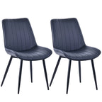 HOMAVO YZ1 Esszimmerstühle 2er-Set – Moderne Design-Stühle aus Samt oder PU-Leder mit Rückenlehne & Metallgestell für Küche, Wohn- & Arbeitsbereich