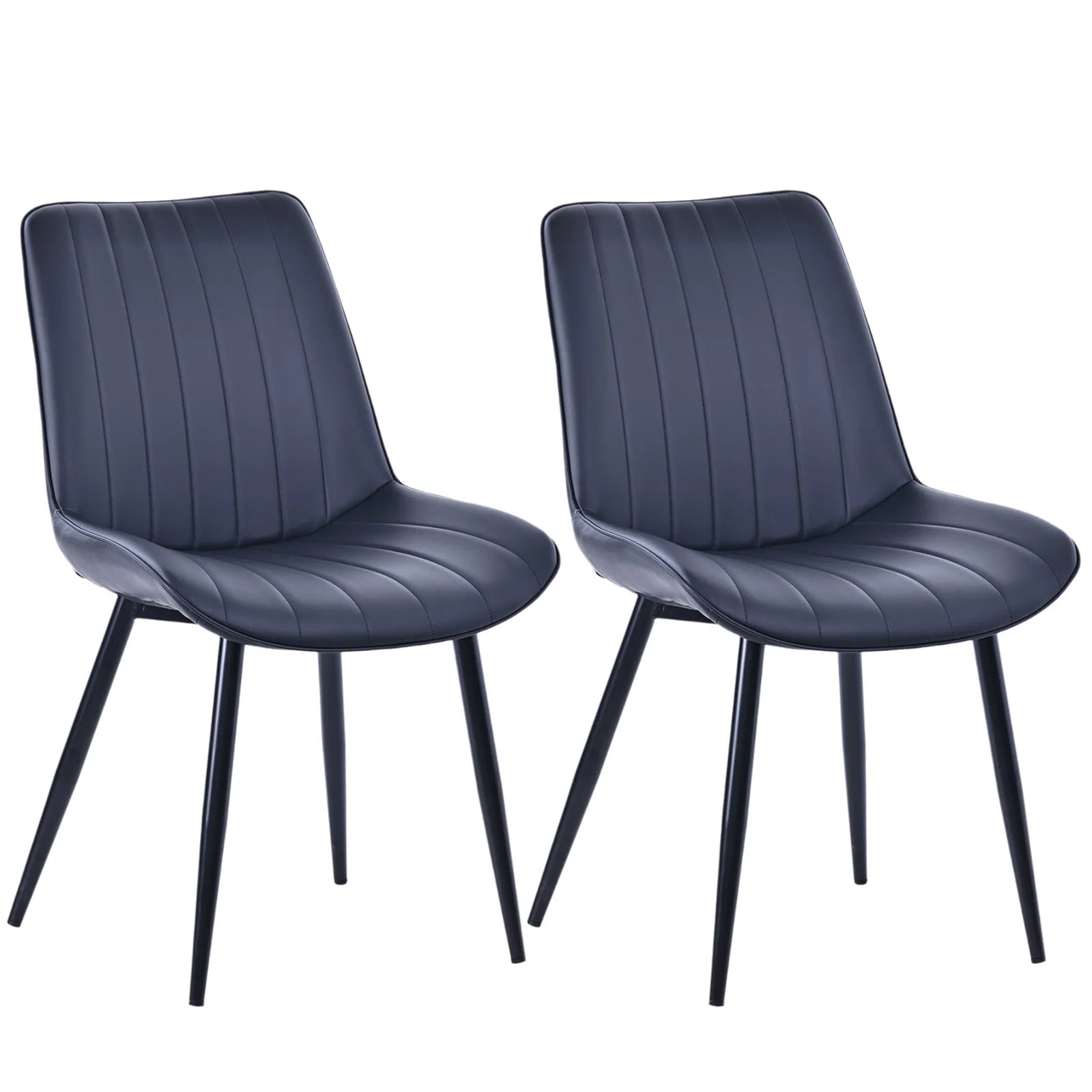 HOMAVO YZ1 Esszimmerstühle 2er-Set – Moderne Design-Stühle aus Samt oder PU-Leder mit Rückenlehne & Metallgestell für Küche, Wohn- & Arbeitsbereich