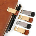 Edelstahl Leder Stiftclip – Porte-stylo pratique et support pour journaux, bureaux et écoles (1–6 pièces) 