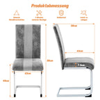 JYMTOM Set aus 4 Freischwinger-Esszimmerstühlen aus Kunstleder – Moderne Dining Chairs mit hoher Rückenlehne & verchromtem Metallrahmen