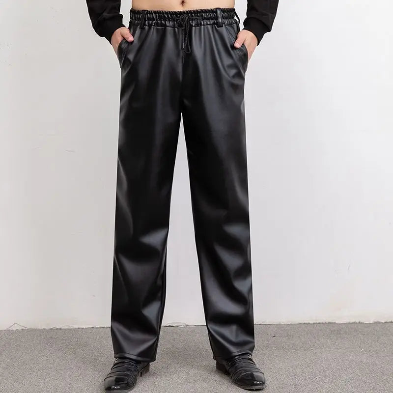 Tuyau en cuir PU pour hommes pour l'herbe et l'hiver – Tuyau résistant au vent, au vent et à l'eau avec cordon en caoutchouc pour un confort de transport élevé