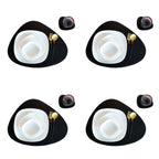 Ensembles de plats ovales noirs et sous-ensembles d'art – Ensemble de table élégant (1/4/6 ensembles) pour cuisine, fête et style de maison. 