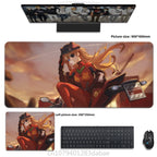 Asuka Langley XXL Anime Tapis de souris en cuir PU – Tapis de souris de jeu étanche au design Neon Genesis Evangelion