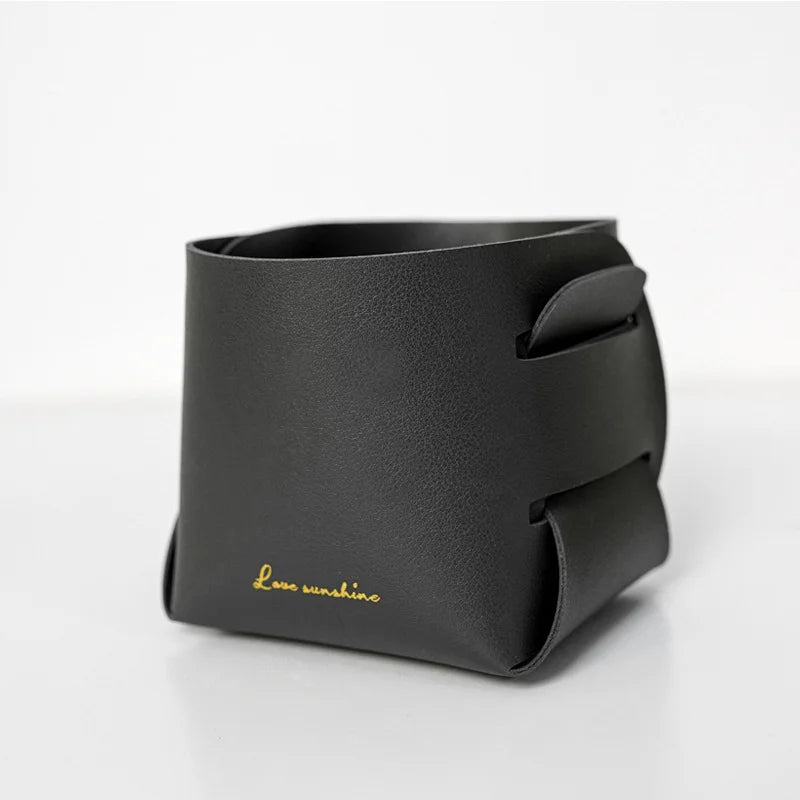 Faltbare Leder Aufbewahrungsbox Nordic – Organizador de escritorio de cuero PU para Schlüssel, Schmuck, Make-up &amp; Büro 