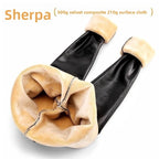 Thermo Damen PU Leder Leggings – Warm gefüttert, High Waist & figurformend, Winter Leggings mit Stretch und Fleece-Innenfutter