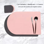 Runde Kunstleder Tischsets & Untersetzer – Rutschfeste, beidseitige Platzmatten im europäischen Stil für Restaurant, Hotel & Zuhause