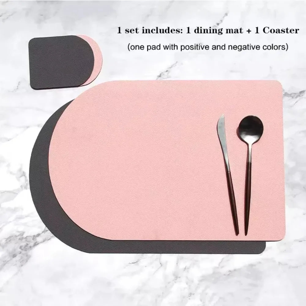 Runde Kunstleder Tischsets & Untersetzer – Rutschfeste, beidseitige Platzmatten im europäischen Stil für Restaurant, Hotel & Zuhause