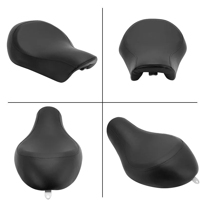 Schwarzer Motorrad Solo-Fahrersitz aus PU-Leder – Front Sitzkissen für Harley-Davidson Sportster XL 883 / 1200 / 48 / 72 (2004–2015)