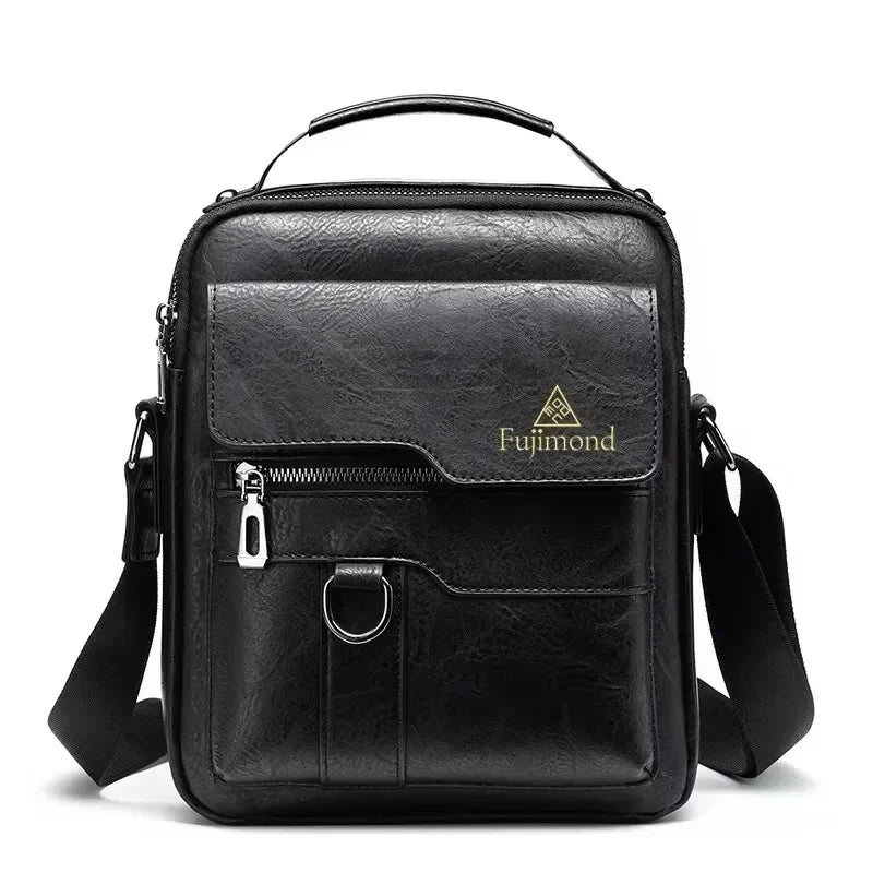 Herren PU-Leder Schultertasche – Stylische Crossbody Tasche para exteriores, deportes, viajes y paseos
