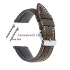 Vintage Uhrenarmband aus Oil-Wax-Leder - Correa de reloj de cuero de 18 mm a 22 mm con Dornschließe im klassischen Look para hombres y mujeres 