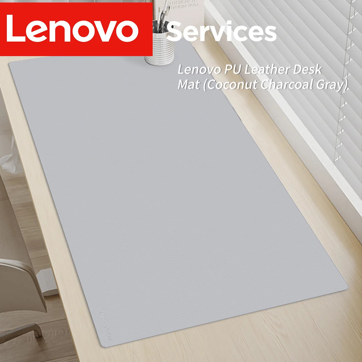 Große Leder Schreibtischunterlage von Lenovo – Wasserdichte & hitzebeständige Desk Mat für Büro, Gaming & Laptop