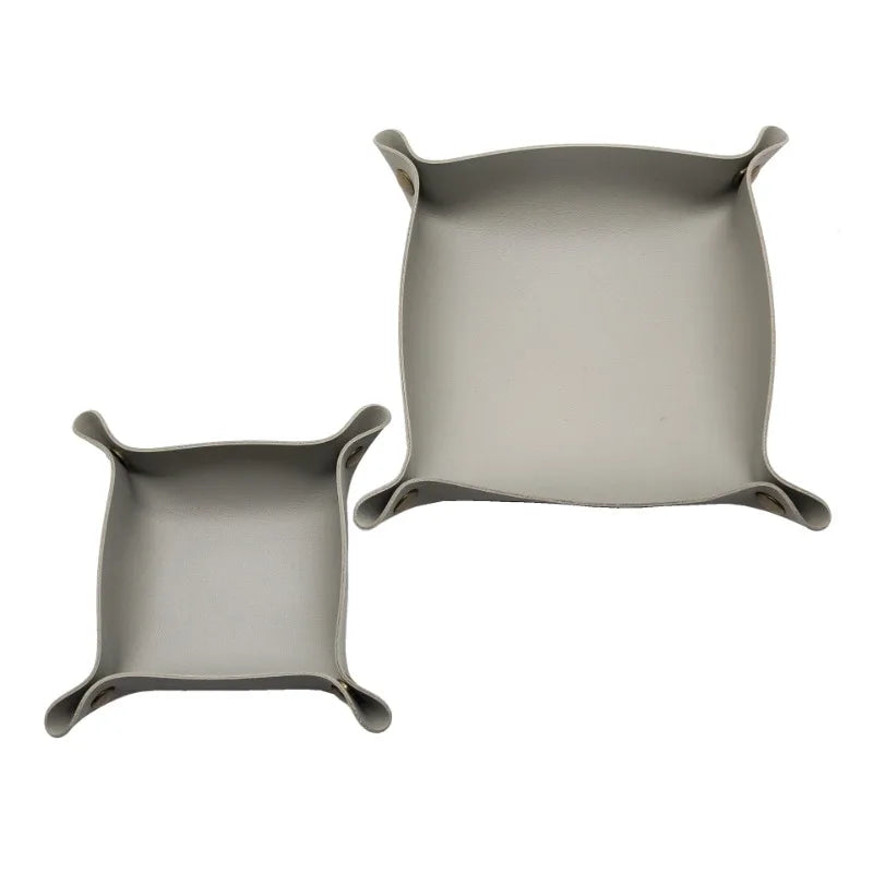 Faltbare Leder Ablageschale 25 cm – Stilvolle Aufbewahrung für Schmuck, Schlüssel & Kleinteile