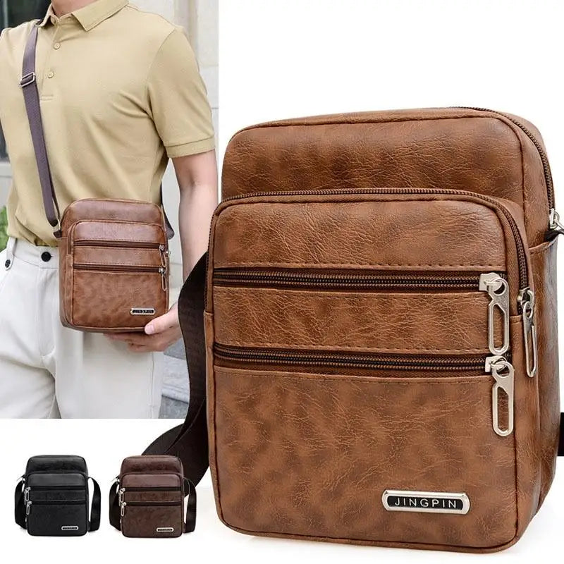 Herren PU-Leder Crossbody &amp; Schultertasche: bolso bandolera de negocios, riñonera y bolso de moda