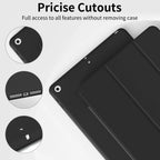Funda de cuero suave de silicona y PU para iPad de 10,2 pulgadas (7., 8. y 9. generación) – Flip Smart Cover con protección contra golpes