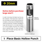 WUTA Runde Lederloch Stanzen Sets – 5–15 tlg. Hohlstanzer aus Carbonstahl für Uhrenarmbänder, Gürtel & DIY-Arbeiten