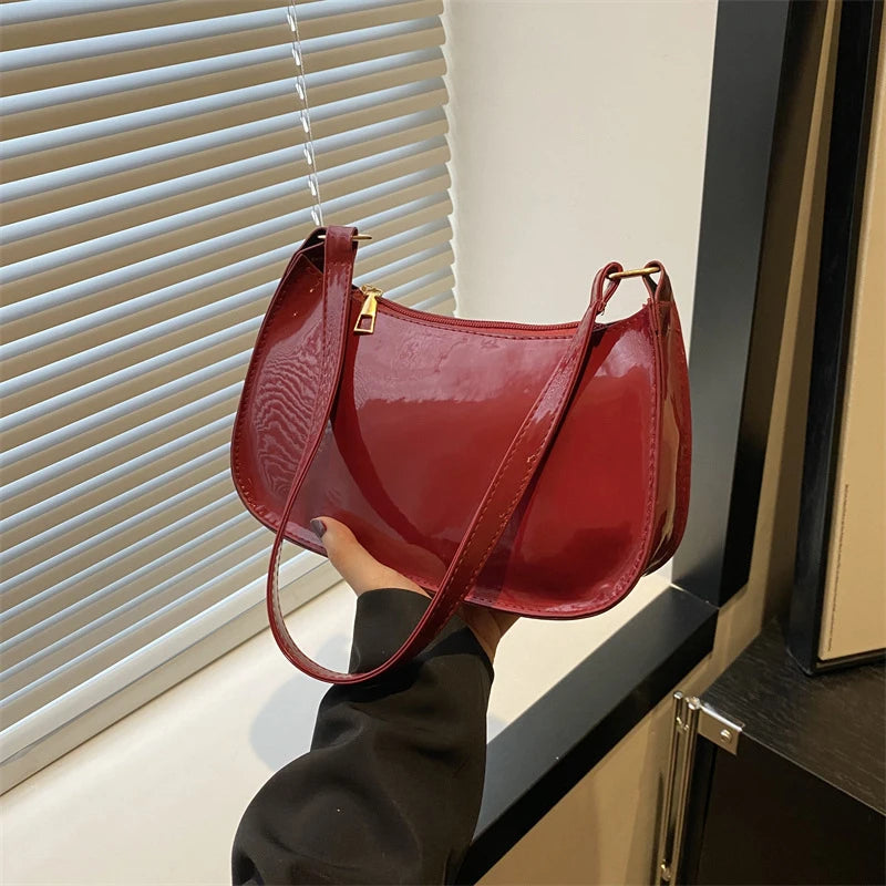 Yogodlns Retro PU-Leder Schultertasche – Modische Damen-Handtasche im Casual Hobo-Style