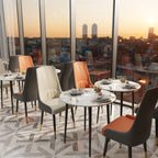 LUVODI Set aus 2 Esszimmerstühlen mit Armlehnen – Gepolsterte Dining Chairs aus Mikrofaserleder mit breitem Sitz, moderner Leisure Chair