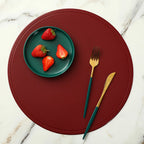 PU Leder Platzsets rund oder rechteckig (4/6 Stück) – Wasserdichte &amp; hitzeisolierende Tischsets im europäischen Stil für Hotel, Restaurant &amp; Zuhause