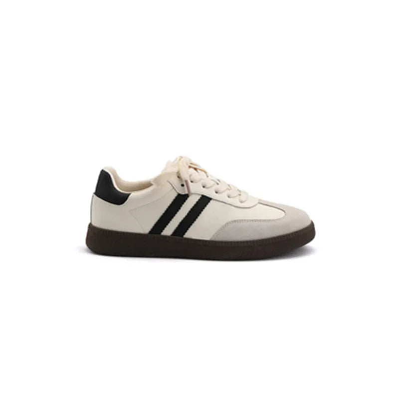 Damen Leder Sneaker im British Style – Retro Vulcanized Shoes aus echtem Rindsleder für Alltag & Freizeit