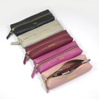 Personalisierte Leder Stifteetui aus echtem Rindsleder – Wasserdichte Reißverschluss-Stifttasche mit Namensgravur