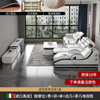 Minimalistisches Luxus Leder Ecksofa mit Massagefunktion – Modernes Designer Sofa im L-Format für stilvolle Wohnzimmer