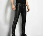 Herren Kunstlederhose im Rock & Biker Style – Slim Fit Skinny PU Lederhose für Party, Club & Motorrad-Look
