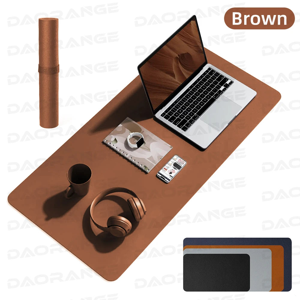 PU Leder Schreibtischunterlage in mehreren Größen – Wasserdichtes XXL Mouse Pad für Büro, Gaming & PC von DAORANGE